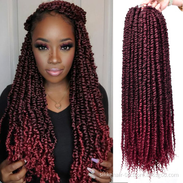 Wholesale 24 Inch Long Black Women Pre-Twisted Spring Bomb Braids Bulk Passion Twist Crochet Braiding Synthetic Hair Extensions